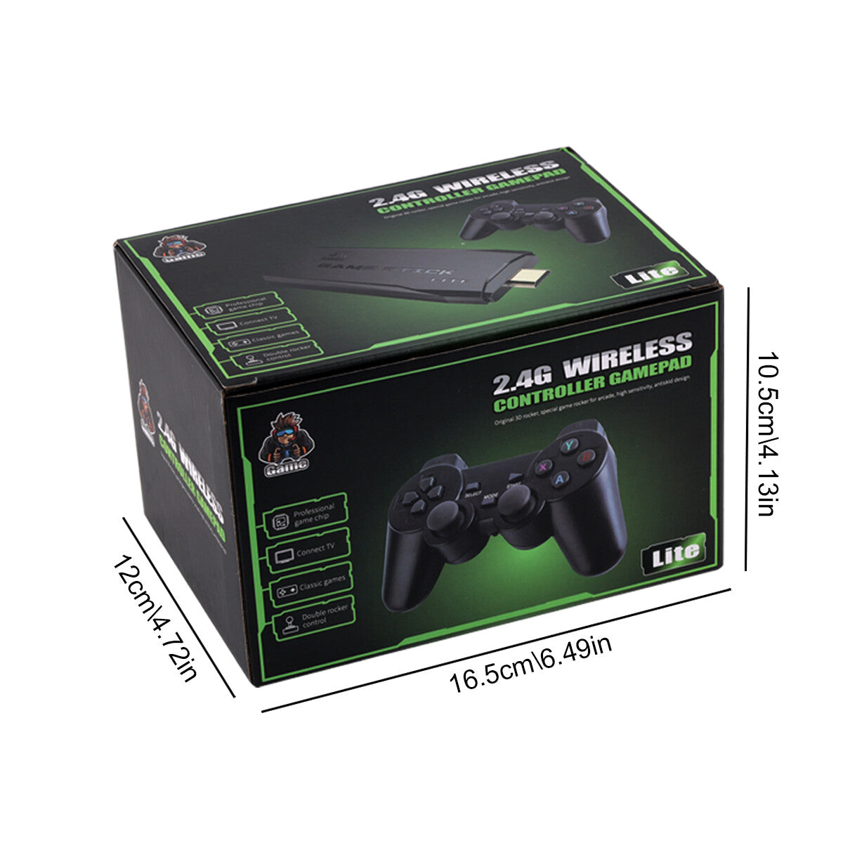 4K Retro Game Console Plug&Play Video Game Stick Dual 2.4G Wireless Controllers