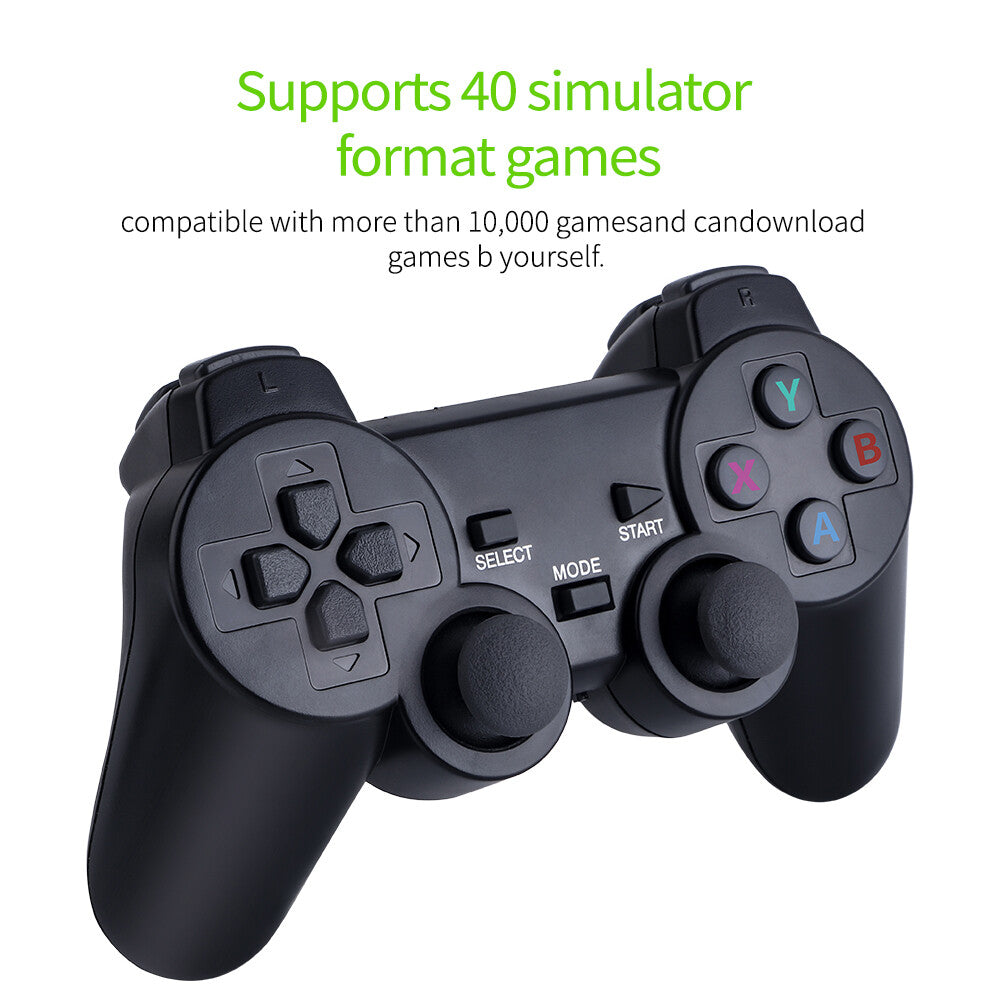 4K Retro Game Console Plug&Play Video Game Stick Dual 2.4G Wireless Controllers