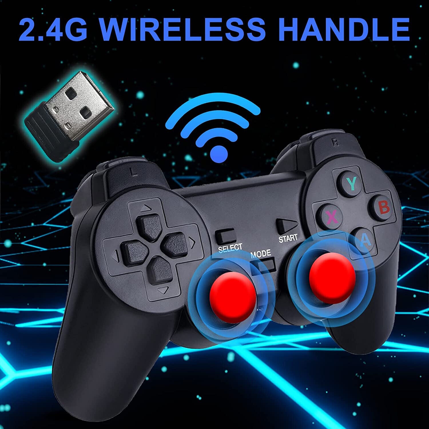 4K Retro Game Console Plug&Play Video Game Stick Dual 2.4G Wireless Controllers